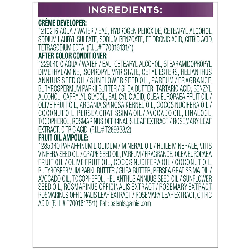 Garnier Nutrisse Ultra Nourishing Unisex Hair Color Highlights Creme, V2 Dark Intense Violet, 1 Kit