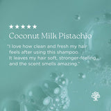 Hairitage Coconut Milk Pistachio Strengthening Shampoo for Dry Damaged Hair, 15 fl oz