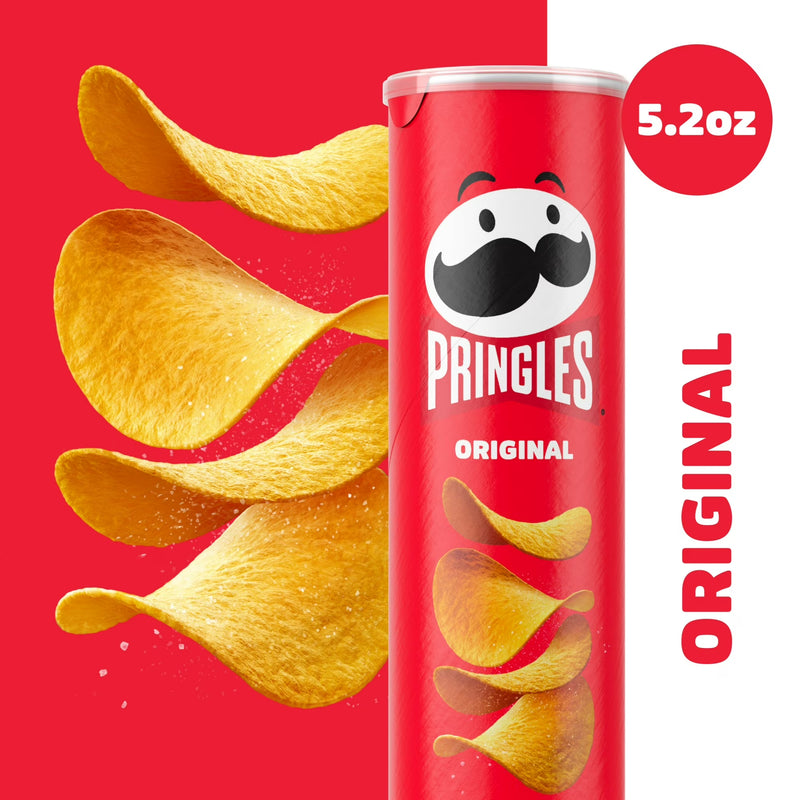 Pringles Original Potato Crisps Chips, Lunch Snacks, 5.2 oz Canister