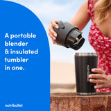 nutribullet Flip Insulated Portable Blender NBPB10350AK - Matte Black, 18oz