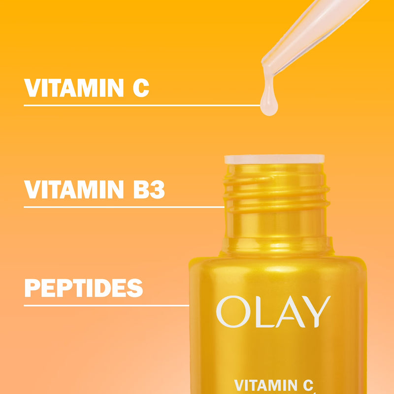 Olay Skin Care Vitamin C + Peptide 24 Brightening Facial Serum, for Dry Dull Skin, 1.3 fl oz