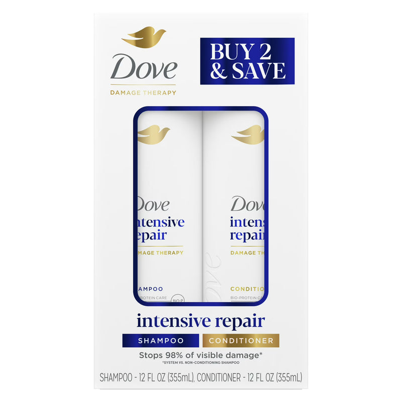 Dove Intensive Repair Shampoo & Conditioner Set, 12 fl oz 2 count