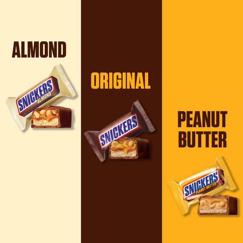 Snickers Fun Size Football Chocolate Bars Variety Pack, Party Size - 24.02 oz Candy Bag