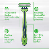Gillette Sensor 3 Sensitive Men 3 Blade Disposable Razor,4 count