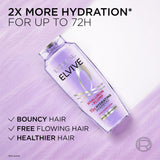 L'Oreal Paris Elvive Hyaluron Plump Hydrating Shampoo, 72H Intense Moisture, Squeeze, 13.5 fl oz