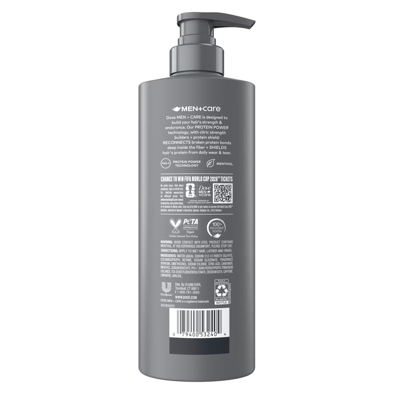 Dove Men+Care Limited Edition FIFA Shampoo & Conditioner to Refresh & Strengthen Hair Fresh Victory, 18 fl oz
