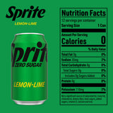 Sprite Zero Sugar Lemon-Lime Caffeine Free Soda Pop Fridge Pack Cans, 12 fl oz, 12 Pack