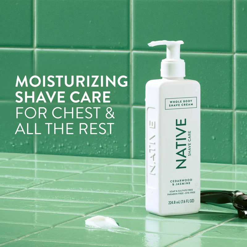 Native Shave Cream for Face & Body, Cedarwood & Jasmine 7.6 fl oz