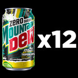 Mountain Dew Zero Sugar Baja Blast Tropical Lime Soda Pop, 12 fl oz, 12 Pack Cans