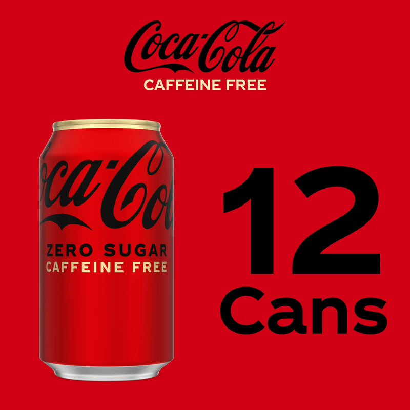 Coca-Cola Zero Sugar Caffeine-Free Soda Pop Fridge Pack Cans, 12 fl oz, 12 Pack