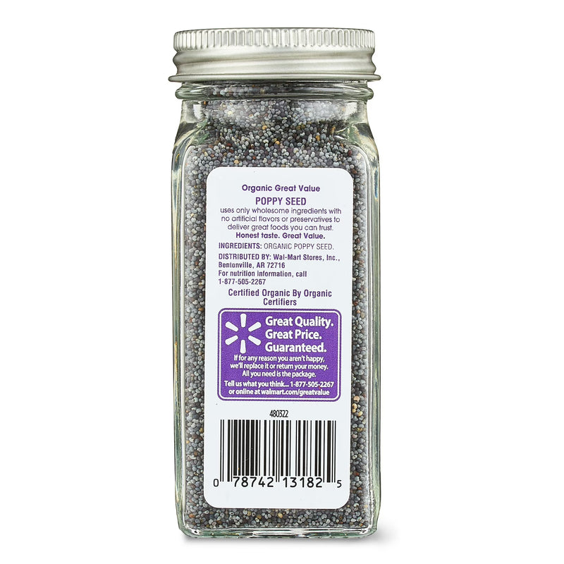 Great Value Organic Poppy Seeds, 2.4 oz