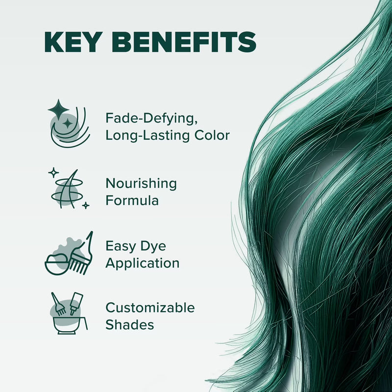 Splat Midnight Jade Hair Dye Kit, Semi-Permanent Green Hair Color for Brunettes, Vegan