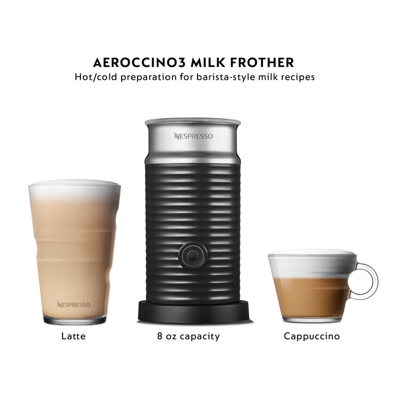 Vertuo Next Coffee and Espresso Maker in Light Gray plus Aeroccino3 Milk Frother in Black, BNV550GRY1BUC1