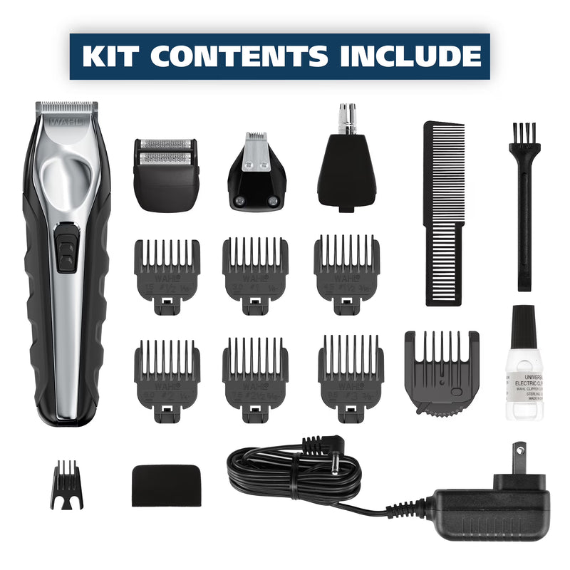 Wahl Lithium Ion All-in-One Beard Trimmer for Men - Black/ Silver Model 9888-600