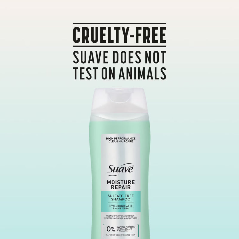 Suave Moisture Repair Sulfate-Free Shampoo with Hyaluronic Acid & Aloe Vera, 18 fl oz