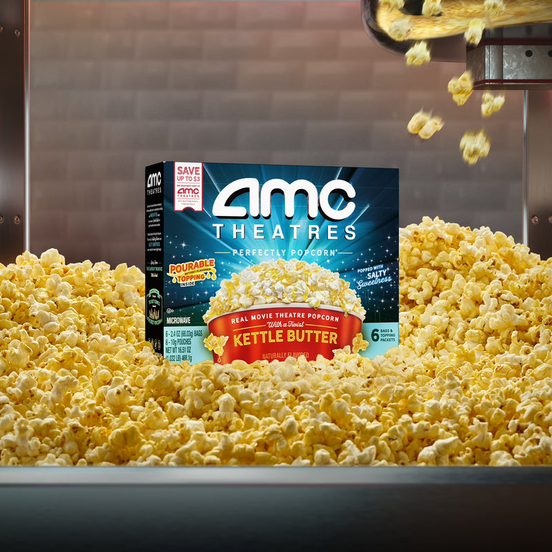 AMC Theatres Microwave Popcorn 6 count, Kettle Butter