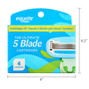 Equate Women's 5-Blade Cartridge Refills for Equate 5-Blade and Gillette Venus Handles, 4 Count