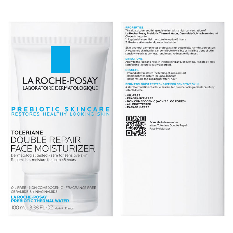 La Roche-Posay Toleriane Double Repair Face Moisturizer for Sensitive Skin, 3.38 fl oz