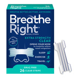 Breathe Right Nasal Strips, Clear Nasal Strips, Extra Strength, For Sensitive Skin, 26 Count