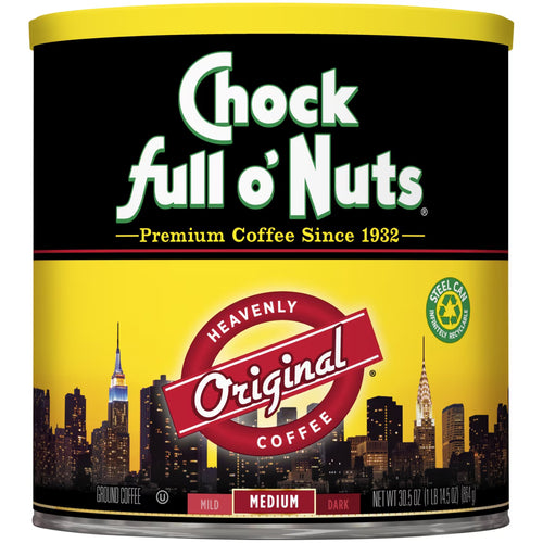Chock Full o'Nuts Heavenly Coffee Original Medium Roast Ground Coffee Can 30.5 oz