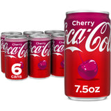 Coca-Cola Cherry Soda Pop Mini Cans, 7.5 fl oz, 6 Pack