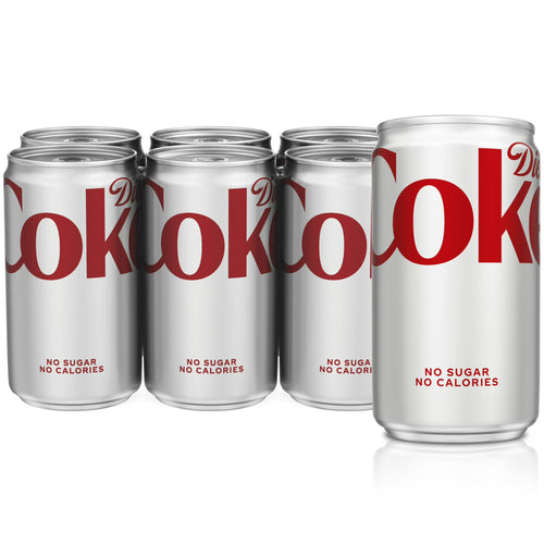 Diet Coke Soda Pop Mini Cans, 7.5 fl oz, 6 Pack