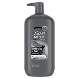 Dove Men+Care Elements Liquid Body Wash and Face Wash Charcoal + Clay Nourishing Cleanser, 30 oz