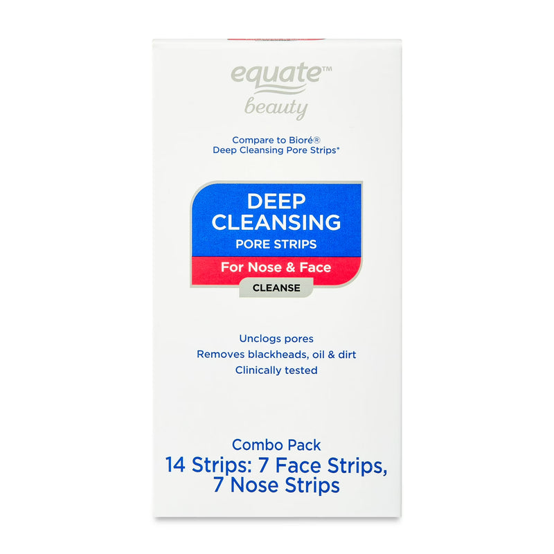Equate Deep Cleansing Pore Strips for Nose and Face, 14 Count