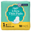 Equate Ultra Thin Pads with Flexi-Wings, Regular Absorbency, Size 1, 18 Count