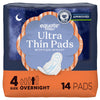 Equate Ultra Thin Pads with Flexi-Wings, Overnight Absorbency, Size 4, 14 Count
