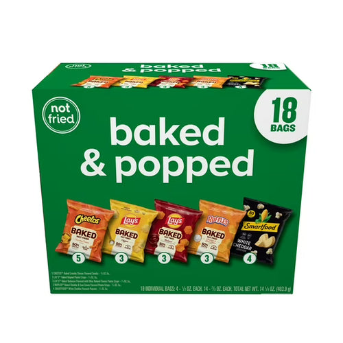 Frito-Lay Baked and Popped Mix Variety pack Snack Chips, 18 Count Multipack