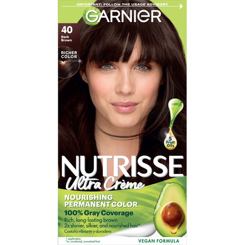 Garnier Nutrisse Nourishing Hair Color Creme, 040 Dark Brown Dark Chocolate