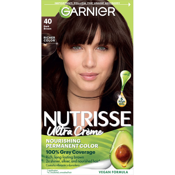 Garnier Nutrisse Nourishing Hair Color Creme, 040 Dark Brown Dark Chocolate