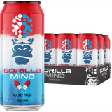 Gorilla Mind Energy Drink, No Sugar or Artificial Colors, Bombsicle, 16 oz, 12 pack Cans