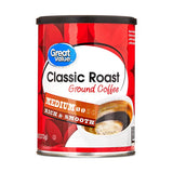 Great Value Classic Roast Ground Naturally Caffeinated Coffee, 9.6 oz Canister
