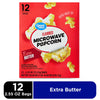 Great Value Extra Butter Flavored Microwave Popcorn, 2.55 oz, 12 Count