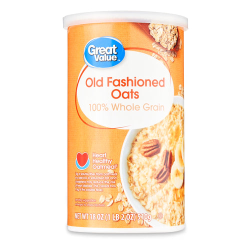 Great Value Instant Old Fashioned Oats, 18 oz Tube