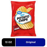Great Value Original Wavy Potato Chips Party Size, 13 oz