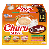 INABA Churu Meal Chowder Adult Wet Cat Food, 2.29 oz cup, 12-count, Chicken Variety Pack