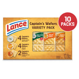 Lance Sandwich Crackers, Captain's Wafers, Variety Pack, 10 Individual Packs, 6 Sandwiches Each