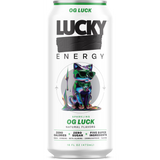 Lucky Energy Sugar Free Energy Drinks 16 fl oz Can, OG Luck with Maca, Ginseng, Taurine, Beta-Alanine, 200mg Caffeine, Zero Calories