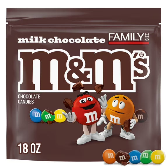 M&M'S Milk Chocolate Candy, Family Size (18 oz)