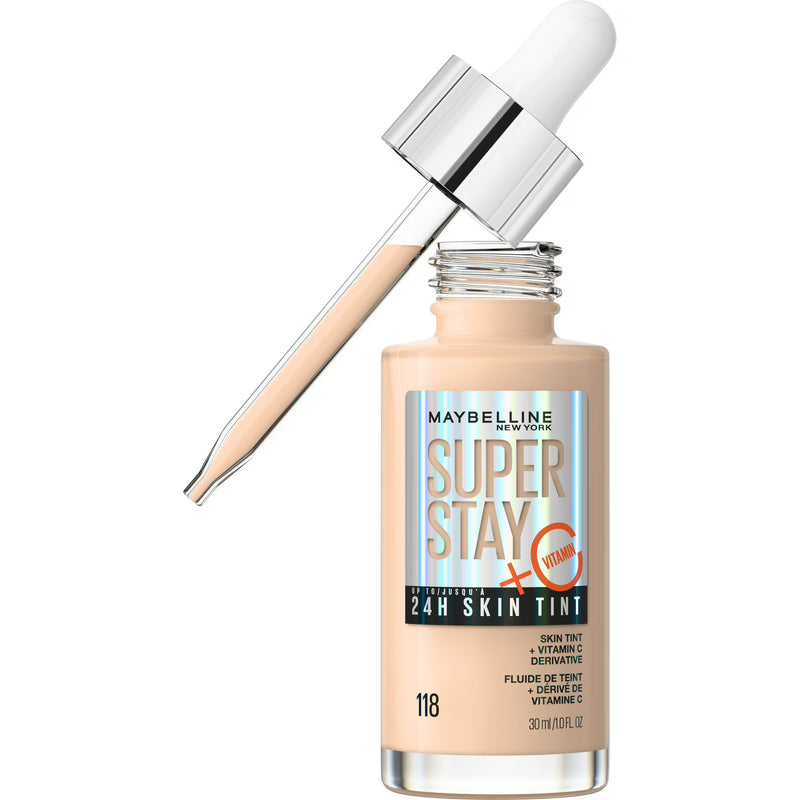 Maybelline Super Stay Super Stay Up to 24HR Skin Tint with Vitamin C, 118, 1 fl oz