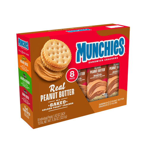 Munchies Real Peanut Butter Baked Golden Toast Sandwich Crackers, 11.36 oz