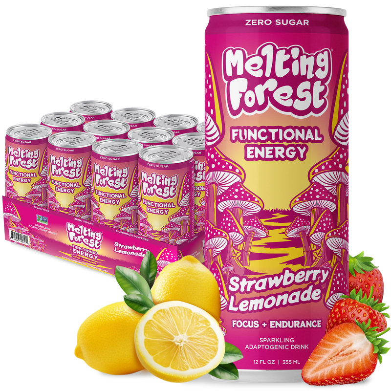 Melting Forest Mushroom Energy Drink Strawberry Lemonade 12 Pack