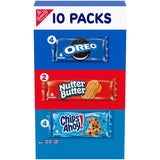 Nabisco Cookies Variety Pack, OREO, Nutter Butter, and CHIPS AHOY!, 10 Four-Cookie Snack Packs