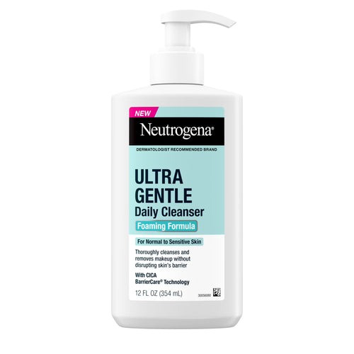 Neutrogena Ultra Gentle Foaming Facial Cleanser, Daily Face Wash, 12 fl. oz