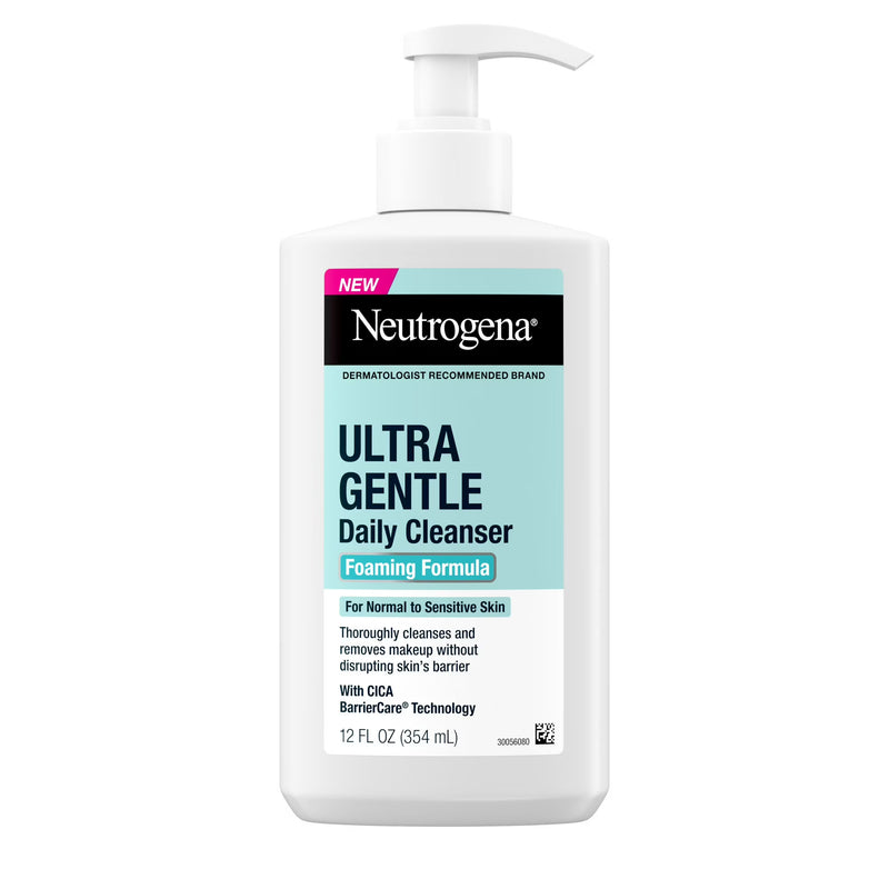 Neutrogena Ultra Gentle Foaming Facial Cleanser, Daily Face Wash, 12 fl. oz