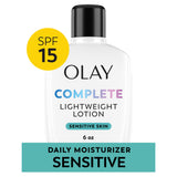 Olay Skin Care Complete Daily Face Lotion for Sensitive Skin, SPF 15 Sun Protection, 6 oz