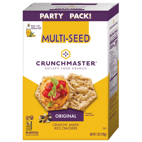 Crunchmaster Multi-Seed Original Gluten-Free crackers, Party Pack, 7 oz. Bag in Box